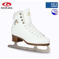 BOTAS - model: STELLA / Made in Europe (Czech Republic) / Innovated Elegant Figure Ice Skates for Girls Kids / with Plush Collar / NICOLE blades / Color: White Size: Kids 10