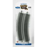 Bachmann Trains HO Scale 18 Radius Curved Nickel Silver E-Z Track - 4 Pack