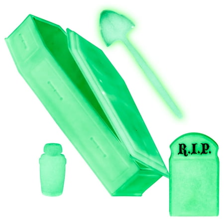 Glow in The Dark Tombstone Urn Coffin & Shovel for WWE & AEW Wrestling Action Figures