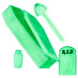 Glow In The Dark Tombstone Urn Coffin & Shovel for WWE TNA Wrestling Action Figures