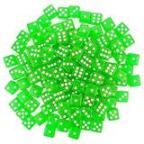 Classic Six-Sided Board Game d6 Pipped Dice 16mm Green 100-pack