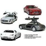 4 PC SET: 5 Kinsmart Mercedes Benz SLS AMG Diecast Model Toy Car 1:36