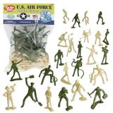 TimMee AIR FORCE Plastic Army Men - 26pc Green Tan Toy Soldier Figures US Made