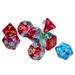 Sirius Dice SDZ000405 Watermelon Dice with Silver Numbers - 7 Piece