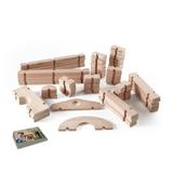 Guidecraft Notch Blocks Set 89 Piece Set: Natural Wooden Stacking Blocks Educational Montessori Toy for Kids Indoor/Outdoor Block Play System