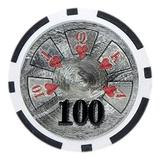 Ben Franklin Laser Inlay 14g Poker Chips $100 Clay Composite 50-pack