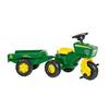 John Deere 3 Wheel Tractor with Trailer Pedal Riding Toy