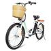 NAKTO 22in Elegance Cruiser Electric Bike with Basket & LCD Screen White