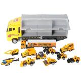 Tailored 11 in 1 Die-cast Construction Truck Vehicle Car Toy Set Play Vehicles in Carrier