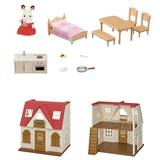 Calico Critters Red Roof Cozy Cottage Dollhouse Playset with Figure Furniture and Accessories