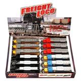 Freight Locomotive Diecast Package - Box of 12 6.75 Inch Scale Diecast Model Trains Assorted Colors