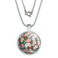 Poker Chips and Ace Cards Pattern 1 Pendant with Sterling Silver Plated Chain