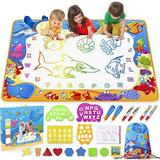 Water Doodle Mat - Kids Painting Writing Doodle Toy Mat - Color Doodle Drawing Mat Bring Magic Pens Educational Toys for Age 3 4 5 6 7 8 9 10 11 12 Year Old Girls Boys Age Toddler Gift