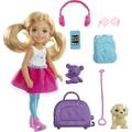 Barbie Dreamhouse Adventures Chelsea Doll & Accessories Travel Set with Puppy Blonde Small Doll