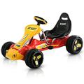 Costway Go Kart Kids Ride On Car Pedal Powered Car 4 Wheel Racer Toy Stealth Outdoor Red
