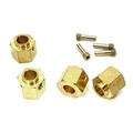 Integy RC Toy Model Hop-ups C28091 12mm Hex Wheel (4) Hub Brass 10mm Thick for Traxxas TRX-4 Scale & Trail Crawler