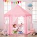 CIPACHO Princess Tent for Kids Birthday Gift Large Castle Play Tent for Kids Outdoor Indoor Portable Children Play Housefor Child Boys Pink (Including LED 4 Color Lights)