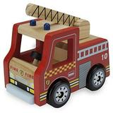 Imagination Generation Wooden Wheels Chunky Toy Fire Engine Fireman Truck Rescue Vehicle