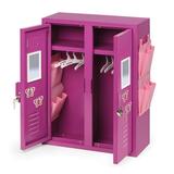 Badger Basket School Style Double Doll Locker with Hangers for 18 inch Dolls - Purple