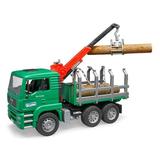 Bruder 02769 MAN Timber Truck w/ Loading Crane and 3 Trunks