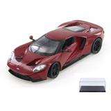 Diecast Car & Display Case Package - 2017 Ford GT Red - Welly 24082WR - 1/24 Scale Diecast Model Toy Car w/Display Case