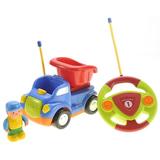 Gobbles of Giggles Cartoon RC Construction Car for Kids - Blue