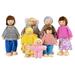 LNKOO Lovely Happy Family Dolls Playset Wooden Figures Set of 7 People with Dog for Kids Children Toddlers Dollhouse Pretend Gift