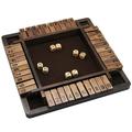 Juegoal Wooden 4 Players Shut The Box Dice Game Classics Tabletop Version and Pub Board Game 12 inch