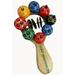 Hand-painted Slider 8-Ball Rattle - Multi-colored hand percussion musical instrument egg rattle toy by World Percussion USA - Hand painted design