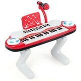 Gymax Z-Shaped Kids Toy Keyboard 37-Key Electronic Piano Red