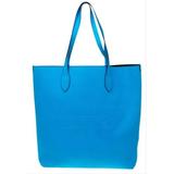 Burberry Remington Pebbled Soft Leather Blue Neon Tote Hand Bag