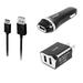 3-in-1 Micro-USB Chargers for LG Q6 G6 mini Q6+ Q6a M700N Exalt LTE VN220 X venture H700 Stylo 3 Plus TP450 6 Harmony (Black) - 2.1Ah Car Charger + Home Charger Adapter + USB Charging Cable