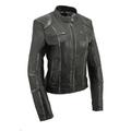 Milwaukee Leather SFL2830 Women s Black Sheepskin Scuba Style Fashion Leather Jacket 3X-Large