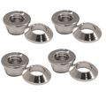 Universal Chrome Flange/Tapered Locking Lug Nut Set 10mm x 1.25mm Thread Pitch (4 Pack) for Kymco MXU 375i 2009-2012