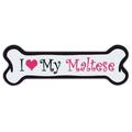 Pink Dog Bone Shaped Magnets: I Love My Maltese | Cars Trucks And More!