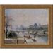 The Louvre Morning Snow Effect 24x20 Gold Ornate Wood Framed Canvas Art by Pissarro Camille