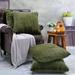 Home Soft Things Super Soft Sherpa Backing Throw Pillow Cover 4 Piece - 20 x 20 - Olive