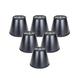 Set of 6 Black Parchment Silver-Lined Chandelier Lampshade 3x5x4