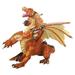 Red and Orange Azhi Dahaki Three Headed Dragon Figurine Statue Fantasy Mythical