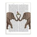 The Stupell Home Decor Collection Elephants Heart Rose Book Page Illustration Wall Plaque Art 10 x 0.5 x 15