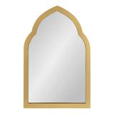 Kate and Laurel Eileen Framed Arch Mirror 20 x 30 Gold Traditional Glam Windowpane-Inspired Arched Mirror For Bathroom Vanity Bedroom Entryway Console