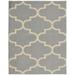 Garland Rug Quatrefoil 8 ft. x 10 ft. Large Area Rug Silver/Ivory