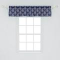 Ambesonne Paisley Window Valance Continuous Oriental Pattern with Floral Damask Monochrome Motif Graphic Curtain Valance for Kitchen Bedroom Decor with Rod Pocket 54 X 12 Indigo and Eggshell