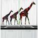 Zoo Curtains 2 Panels Set African Giraffes in Ethnic Style Eastern Environment Retro Cultural Traditional Artwork Window Drapes for Living Room Bedroom 55W X 39L Inches Multicolor by Ambesonne