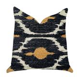 Blue and Orange Ikat Luxury Throw Pillow 26in x 26in