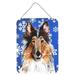 Carolines Treasures SC9766DS1216 Collie Winter Snowflakes Wall or Door Hanging Prints 12x16 multicolor