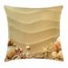 Shell Throw Pillow Cushion Cover Various Seashells on Beautiful Sand Coastal Theme Fragile Objects Macro Photograph Decorative Square Accent Pillow Case 18 X 18 Multicolor by Ambesonne