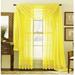 Elegant ComfortÂ® 2 Piece Solid SHEER PANEL with ROD POCKET - Window Curtain 40-inch width X 84-inch Length - Neon Yellow