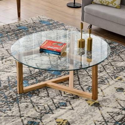 Modern Coffee Table Tempered Glass Conner Bedside Table for Living Dining Room 