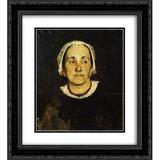 Polychronis Lembesis 2x Matted 20x24 Black Ornate Framed Art Print Portrait of lady wearing white cap